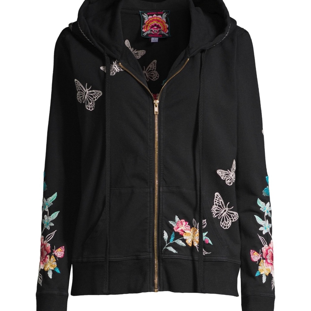 🌸Johnny Was Full Zip Embroidered Hoodie🌸